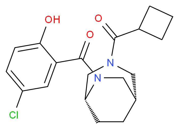 4-chloro-2-{[(1S*,5R*)-3-(cyclobutylcarbonyl)-3,6-diazabicyclo[3.2.2]non-6-yl]carbonyl}phenol_分子结构_CAS_)