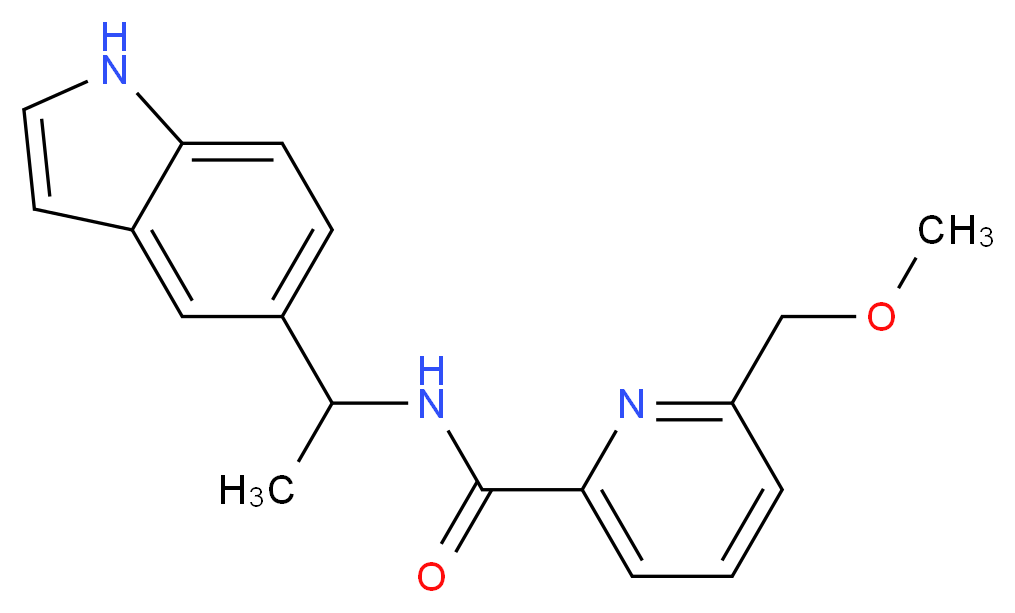 N-[1-(1H-indol-5-yl)ethyl]-6-(methoxymethyl)pyridine-2-carboxamide_分子结构_CAS_)