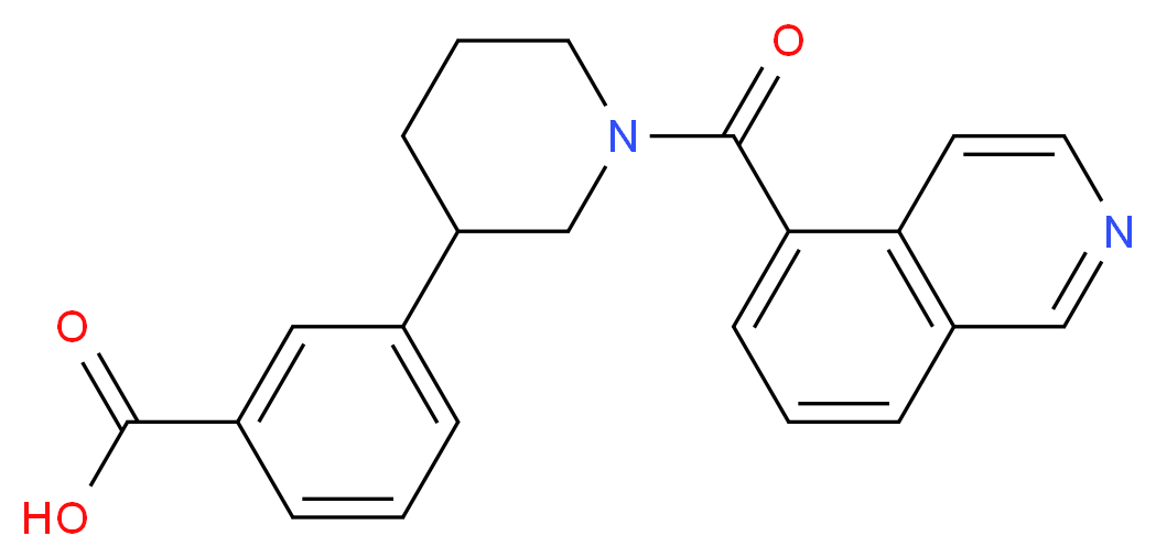 3-[1-(isoquinolin-5-ylcarbonyl)piperidin-3-yl]benzoic acid_分子结构_CAS_)