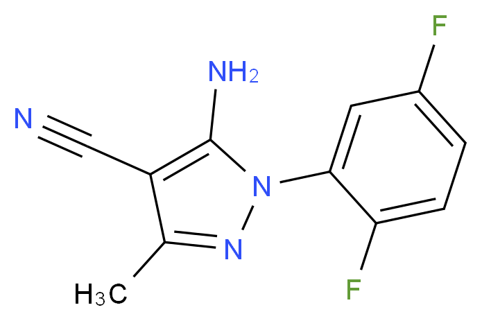 5-Amino-1-(2,5-difluorophenyl)-3-methyl-1H-pyrazole-4-carbonitrile_分子结构_CAS_1072944-86-5)