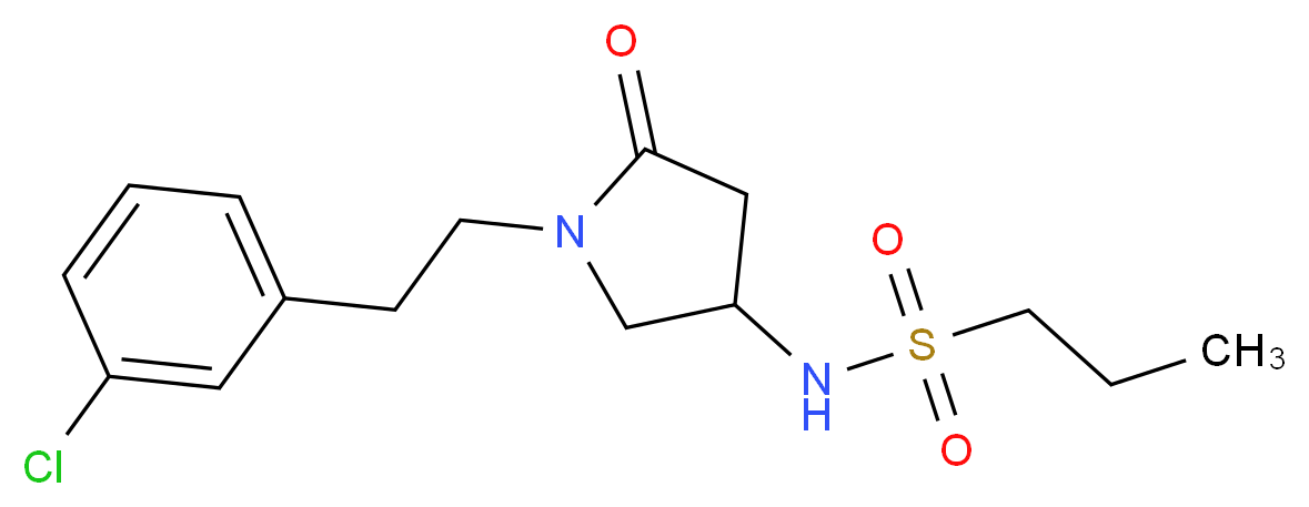 N-{1-[2-(3-chlorophenyl)ethyl]-5-oxo-3-pyrrolidinyl}-1-propanesulfonamide_分子结构_CAS_)