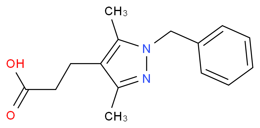 3-(1-Benzyl-3,5-dimethyl-1H-pyrazol-4-yl)-propionic acid_分子结构_CAS_381679-93-2)