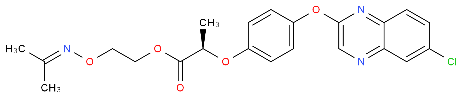 2-{[(propan-2-ylidene)amino]oxy}ethyl (2R)-2-{4-[(6-chloroquinoxalin-2-yl)oxy]phenoxy}propanoate_分子结构_CAS_111479-05-1