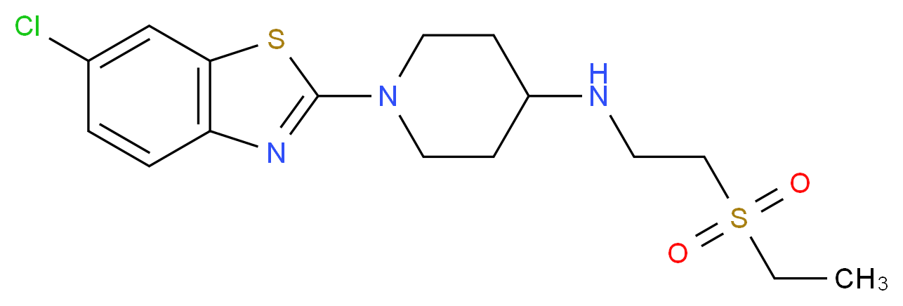 1-(6-chloro-1,3-benzothiazol-2-yl)-N-[2-(ethylsulfonyl)ethyl]piperidin-4-amine_分子结构_CAS_)