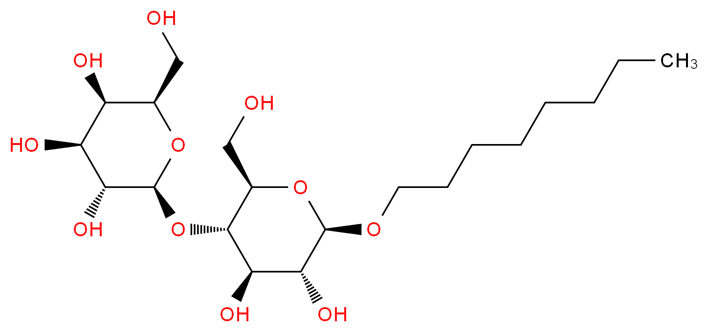 (2S,3R,4S,5R,6R)-2-{[(2R,3S,4R,5R,6R)-4,5-dihydroxy-2-(hydroxymethyl)-6-(octyloxy)oxan-3-yl]oxy}-6-(hydroxymethyl)oxane-3,4,5-triol_分子结构_CAS_74513-17-0
