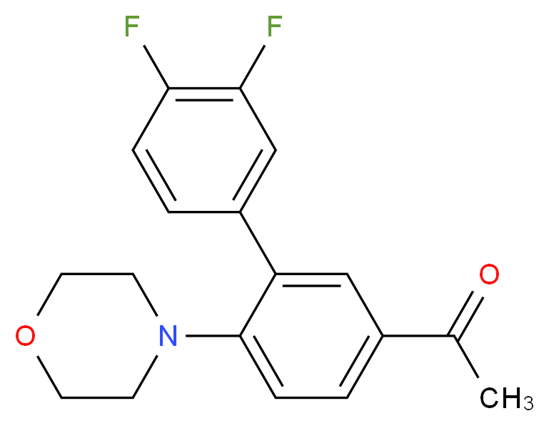 1-(3',4'-difluoro-6-morpholin-4-ylbiphenyl-3-yl)ethanone_分子结构_CAS_)