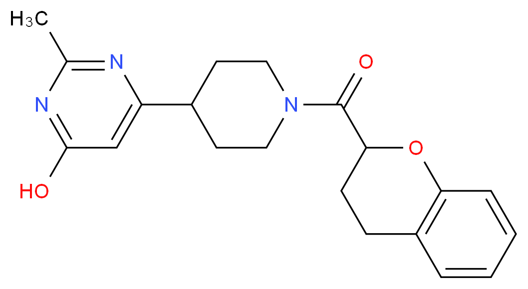 6-[1-(3,4-dihydro-2H-chromen-2-ylcarbonyl)-4-piperidinyl]-2-methyl-4-pyrimidinol_分子结构_CAS_)