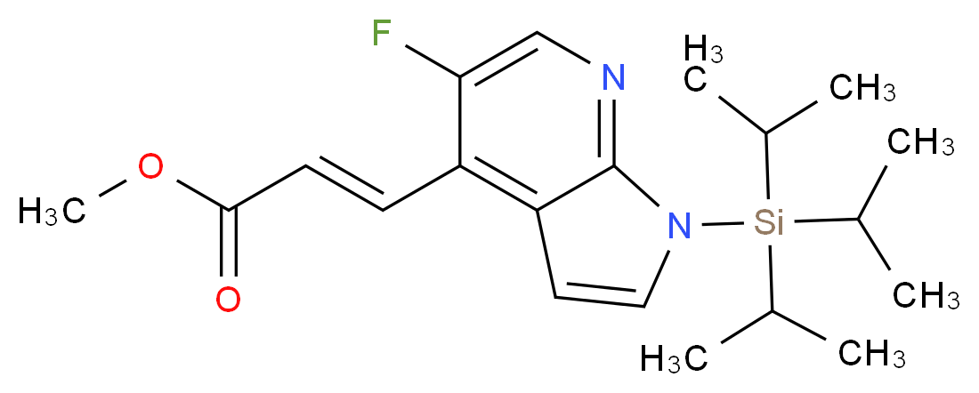 (E)-Methyl 3-(5-fluoro-1-(triisopropylsilyl)-1H-pyrrolo[2,3-b]pyridin-4-yl)acrylate_分子结构_CAS_)