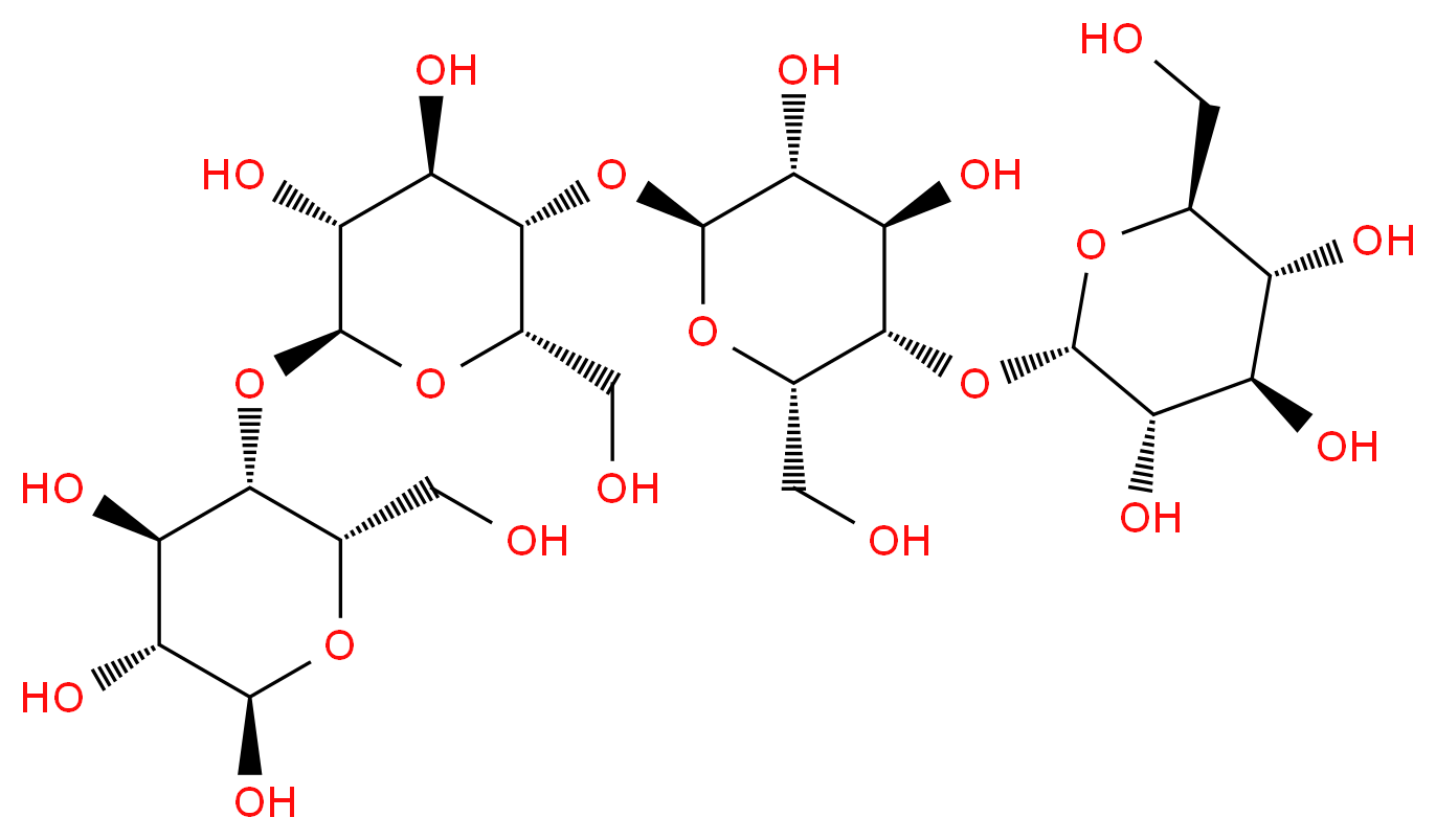 (2S,3S,4R,5R,6S)-2-{[(2S,3S,4R,5R,6S)-6-{[(2S,3S,4R,5R,6S)-4,5-dihydroxy-2-(hydroxymethyl)-6-{[(2S,3S,4R,5R,6R)-4,5,6-trihydroxy-2-(hydroxymethyl)oxan-3-yl]oxy}oxan-3-yl]oxy}-4,5-dihydroxy-2-(hydroxymethyl)oxan-3-yl]oxy}-6-(hydroxymethyl)oxane-3,4,5-triol_分子结构_CAS_34612-38-9