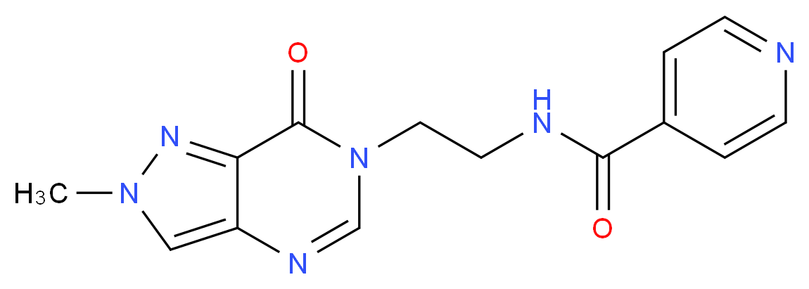 N-[2-(2-methyl-7-oxo-2,7-dihydro-6H-pyrazolo[4,3-d]pyrimidin-6-yl)ethyl]isonicotinamide_分子结构_CAS_)
