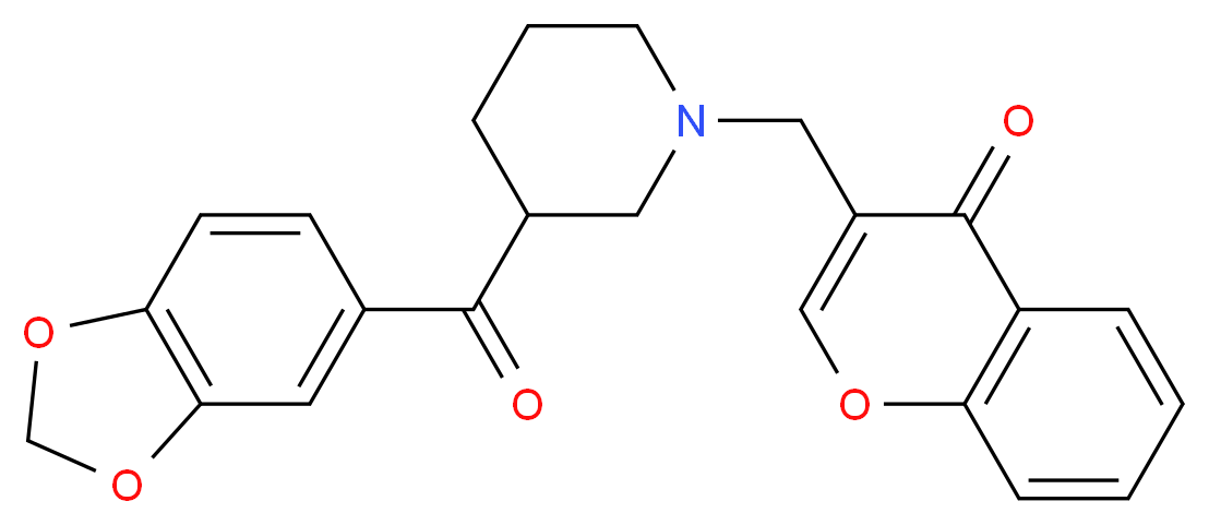 3-{[3-(1,3-benzodioxol-5-ylcarbonyl)-1-piperidinyl]methyl}-4H-chromen-4-one_分子结构_CAS_)