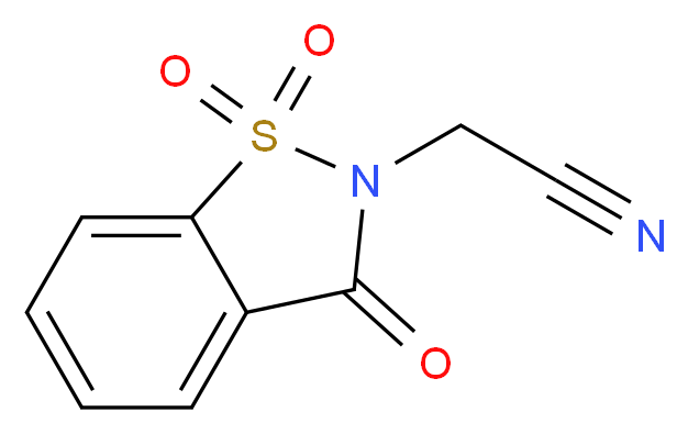 (1,1,3-Trioxo-1,3-dihydro-1lambda*6*-benzo[d]isothiazol-2-yl)-acetonitrile_分子结构_CAS_52188-12-2)