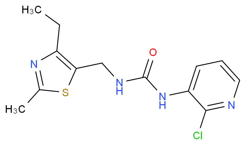 N-(2-chloropyridin-3-yl)-N'-[(4-ethyl-2-methyl-1,3-thiazol-5-yl)methyl]urea_分子结构_CAS_)