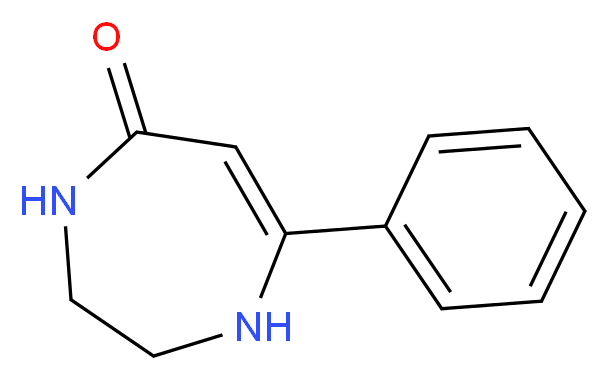7-phenyl-2,3,4,5-tetrahydro-1H-1,4-diazepin-5-one_分子结构_CAS_57552-95-1