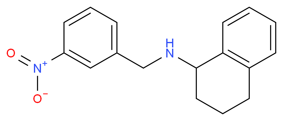 N-[(3-nitrophenyl)methyl]-1,2,3,4-tetrahydronaphthalen-1-amine_分子结构_CAS_353779-33-6