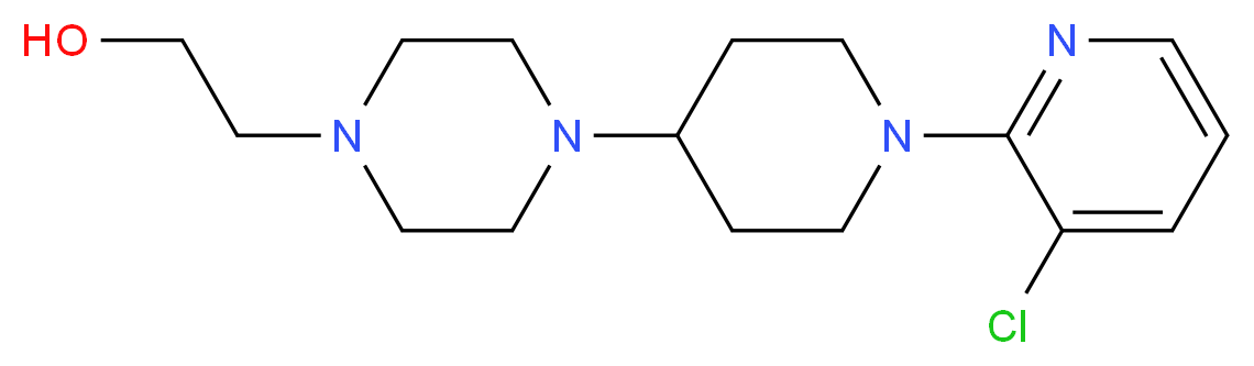 2-{4-[1-(3-chloro-2-pyridinyl)-4-piperidinyl]-1-piperazinyl}ethanol_分子结构_CAS_)