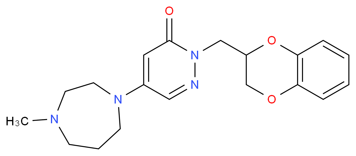 2-(2,3-dihydro-1,4-benzodioxin-2-ylmethyl)-5-(4-methyl-1,4-diazepan-1-yl)-3(2H)-pyridazinone_分子结构_CAS_)