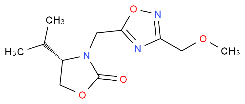 (4S)-4-isopropyl-3-{[3-(methoxymethyl)-1,2,4-oxadiazol-5-yl]methyl}-1,3-oxazolidin-2-one_分子结构_CAS_)