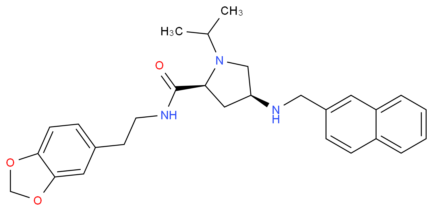 (4S)-N-[2-(1,3-benzodioxol-5-yl)ethyl]-1-isopropyl-4-[(2-naphthylmethyl)amino]-L-prolinamide_分子结构_CAS_)