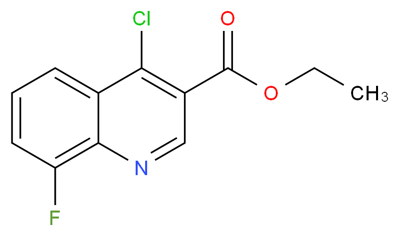 4-氯-8-氟喹啉-3-甲酸乙酯_分子结构_CAS_56824-90-9)