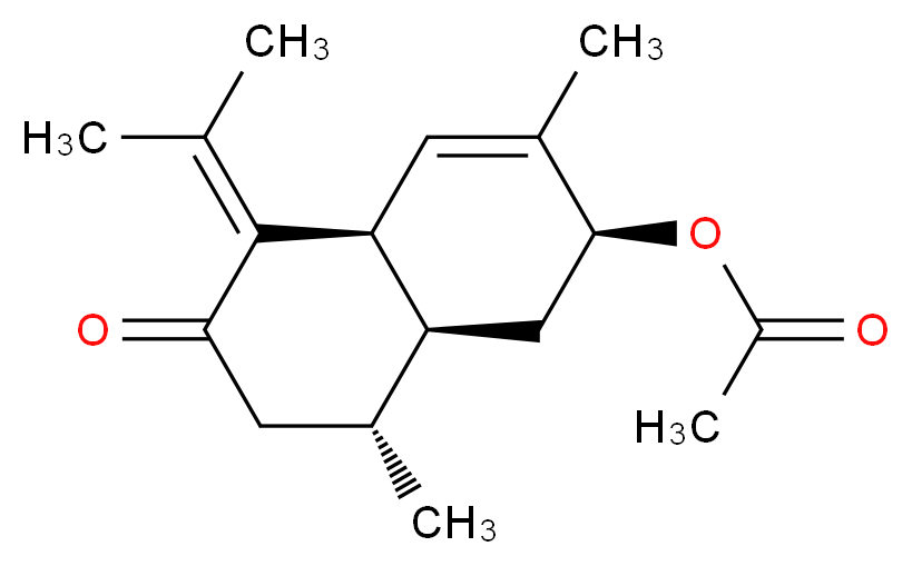 (2S,4aR,8R,8aS)-3,8-dimethyl-6-oxo-5-(propan-2-ylidene)-1,2,4a,5,6,7,8,8a-octahydronaphthalen-2-yl acetate_分子结构_CAS_104975-02-2