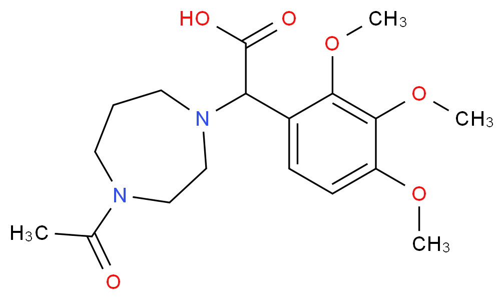 (4-acetyl-1,4-diazepan-1-yl)(2,3,4-trimethoxyphenyl)acetic acid_分子结构_CAS_)