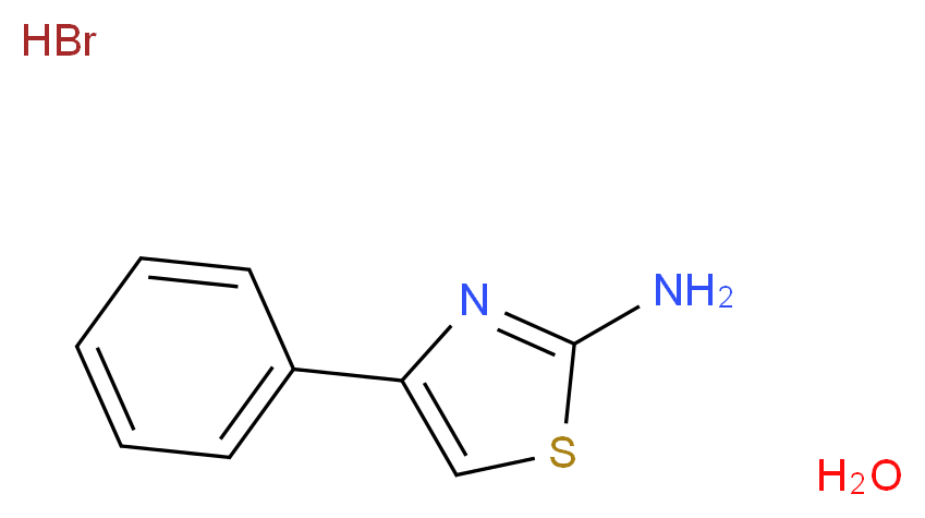 4-phenyl-1,3-thiazol-2-amine hydrate hydrobromide_分子结构_CAS_52253-69-7