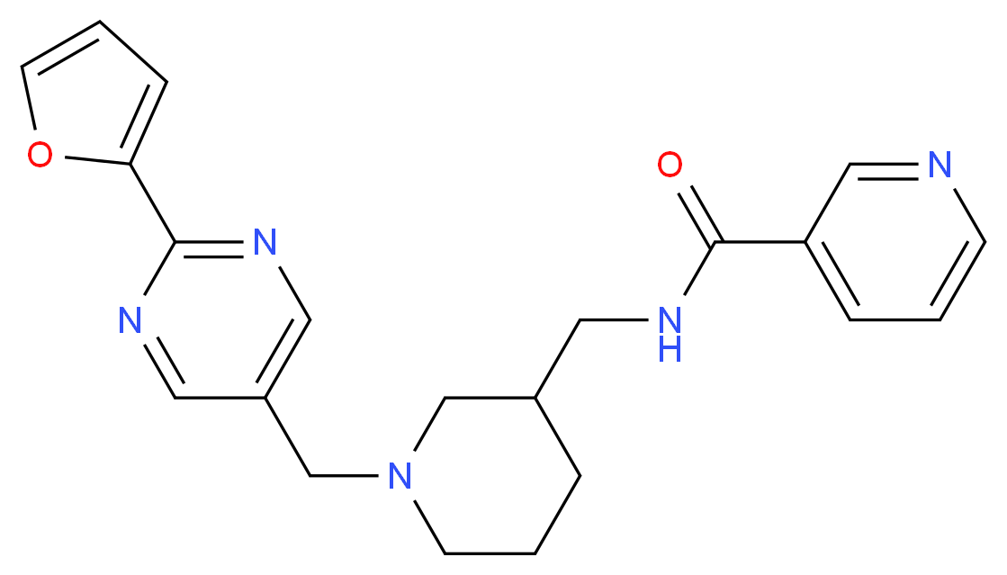 N-[(1-{[2-(2-furyl)pyrimidin-5-yl]methyl}piperidin-3-yl)methyl]nicotinamide_分子结构_CAS_)