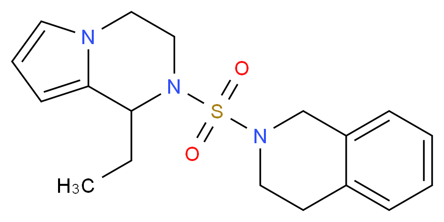 2-[(1-ethyl-3,4-dihydropyrrolo[1,2-a]pyrazin-2(1H)-yl)sulfonyl]-1,2,3,4-tetrahydroisoquinoline_分子结构_CAS_)