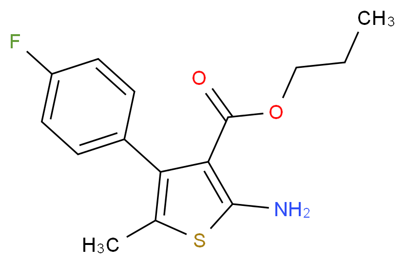 Propyl 2-amino-4-(4-fluorophenyl)-5-methylthiophene-3-carboxylate_分子结构_CAS_)