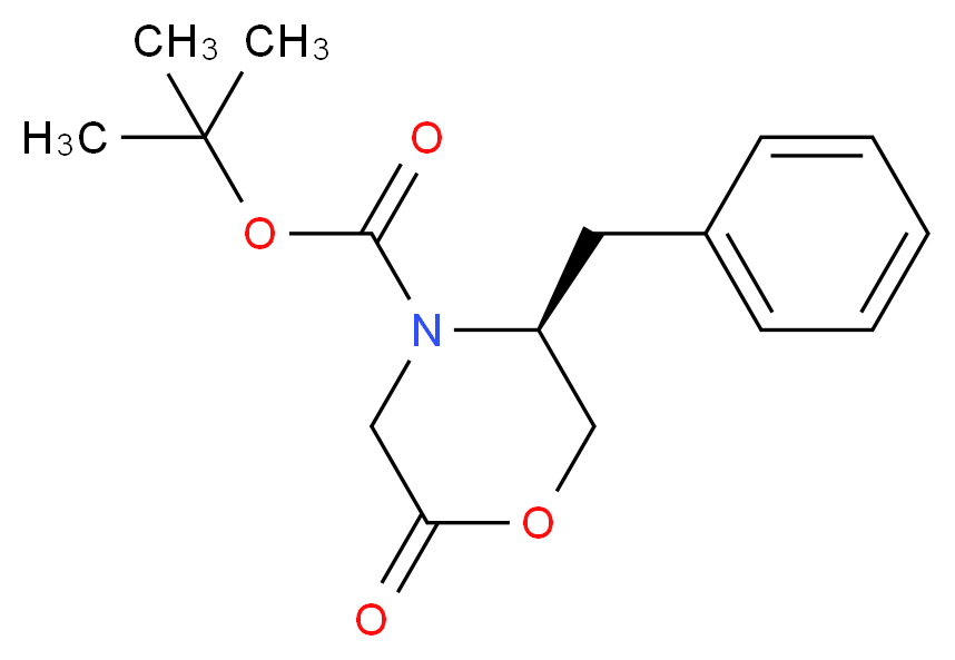 (S)-(-)-N-Boc-5-苄基-2-氧代吗啉_分子结构_CAS_130317-10-1)