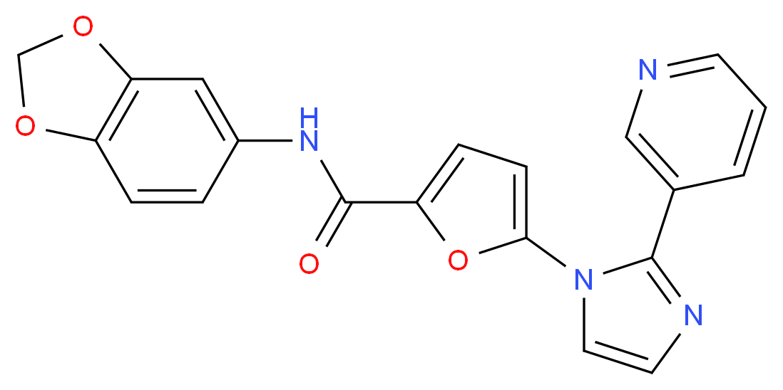 N-1,3-benzodioxol-5-yl-5-(2-pyridin-3-yl-1H-imidazol-1-yl)-2-furamide_分子结构_CAS_)