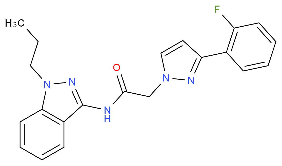 2-[3-(2-fluorophenyl)-1H-pyrazol-1-yl]-N-(1-propyl-1H-indazol-3-yl)acetamide_分子结构_CAS_)