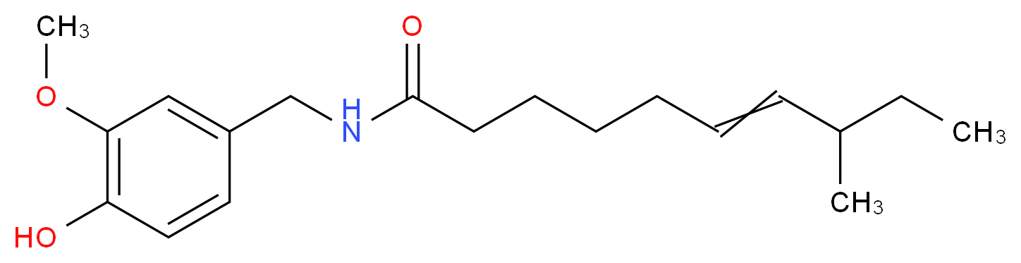 N-[(4-hydroxy-3-methoxyphenyl)methyl]-8-methyldec-6-enamide_分子结构_CAS_58493-48-4