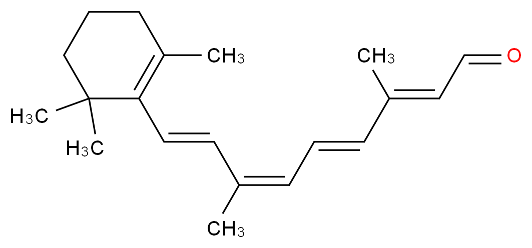 (2E,4E,6Z,8E)-3,7-dimethyl-9-(2,6,6-trimethylcyclohex-1-en-1-yl)nona-2,4,6,8-tetraenal_分子结构_CAS_514-85-2