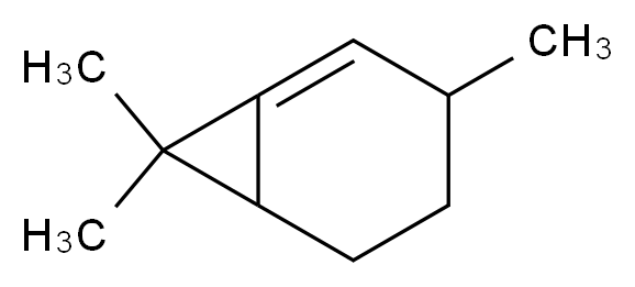 3,7,7-trimethylbicyclo[4.1.0]hept-1-ene_分子结构_CAS_13466-78-9