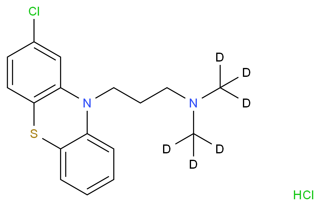 [3-(2-chloro-10H-phenothiazin-10-yl)propyl]bis(<sup>2</sup>H<sub>3</sub>)methylamine hydrochloride_分子结构_CAS_1228182-46-4