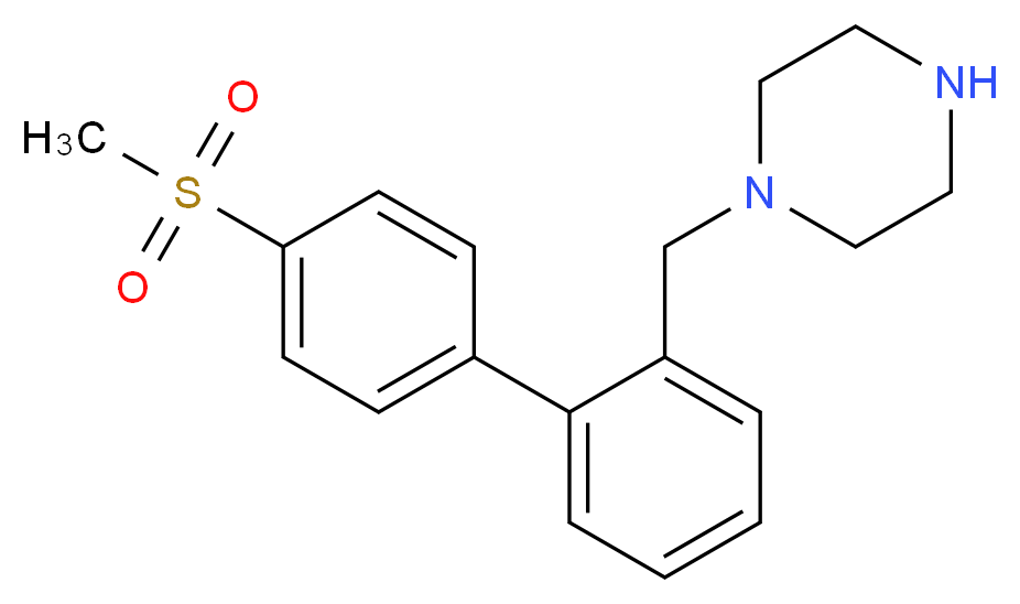 1-{[4'-(methylsulfonyl)biphenyl-2-yl]methyl}piperazine_分子结构_CAS_)