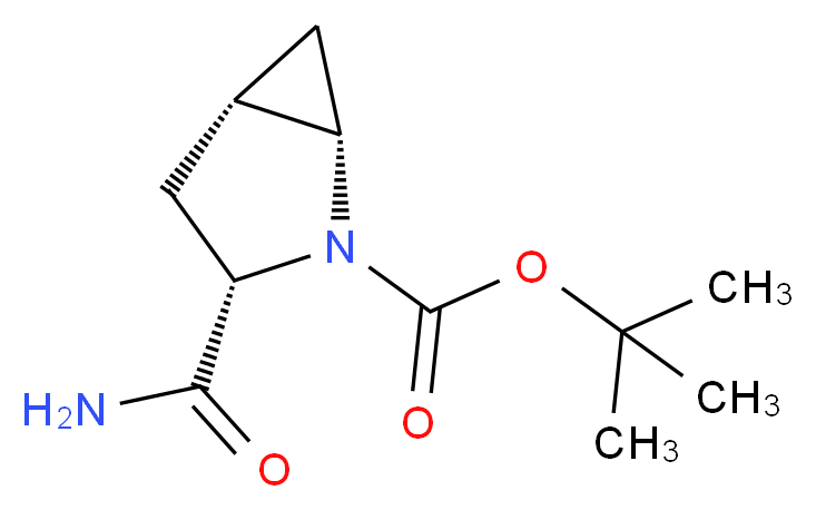 (1S,3S,5S)-tert-Butyl 3-carbaMoyl-2-azabicyclo[3.1.0]hexane-2-carboxylate_分子结构_CAS_361440-67-7)