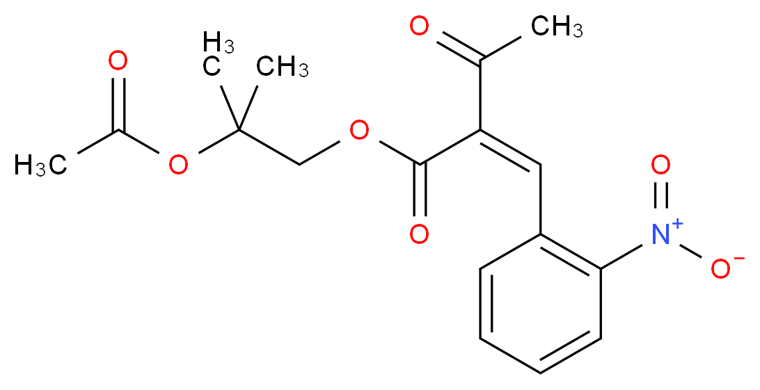 2-(acetyloxy)-2-methylpropyl (2Z)-2-[(2-nitrophenyl)methylidene]-3-oxobutanoate_分子结构_CAS_106685-67-0