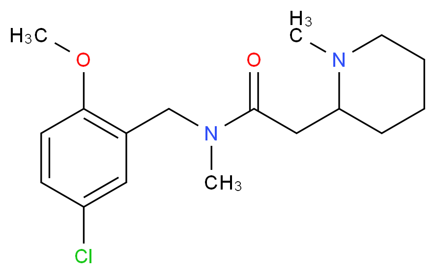 N-(5-chloro-2-methoxybenzyl)-N-methyl-2-(1-methylpiperidin-2-yl)acetamide_分子结构_CAS_)