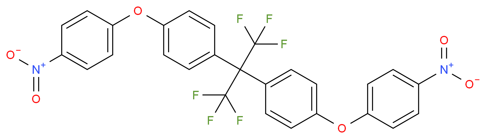 1-{1,1,1,3,3,3-hexafluoro-2-[4-(4-nitrophenoxy)phenyl]propan-2-yl}-4-(4-nitrophenoxy)benzene_分子结构_CAS_69563-87-7