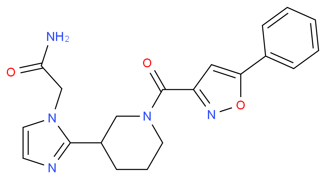 2-(2-{1-[(5-phenylisoxazol-3-yl)carbonyl]piperidin-3-yl}-1H-imidazol-1-yl)acetamide_分子结构_CAS_)