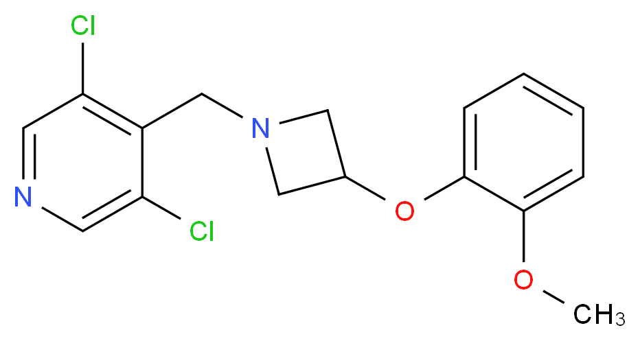 3,5-dichloro-4-{[3-(2-methoxyphenoxy)-1-azetidinyl]methyl}pyridine_分子结构_CAS_)