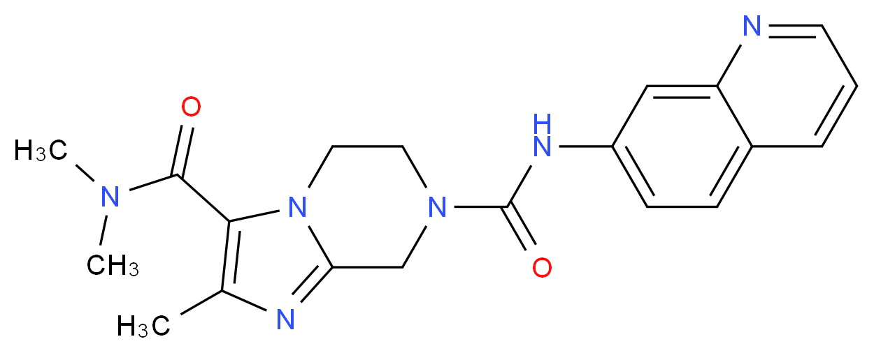 N~3~,N~3~,2-trimethyl-N~7~-quinolin-7-yl-5,6-dihydroimidazo[1,2-a]pyrazine-3,7(8H)-dicarboxamide_分子结构_CAS_)
