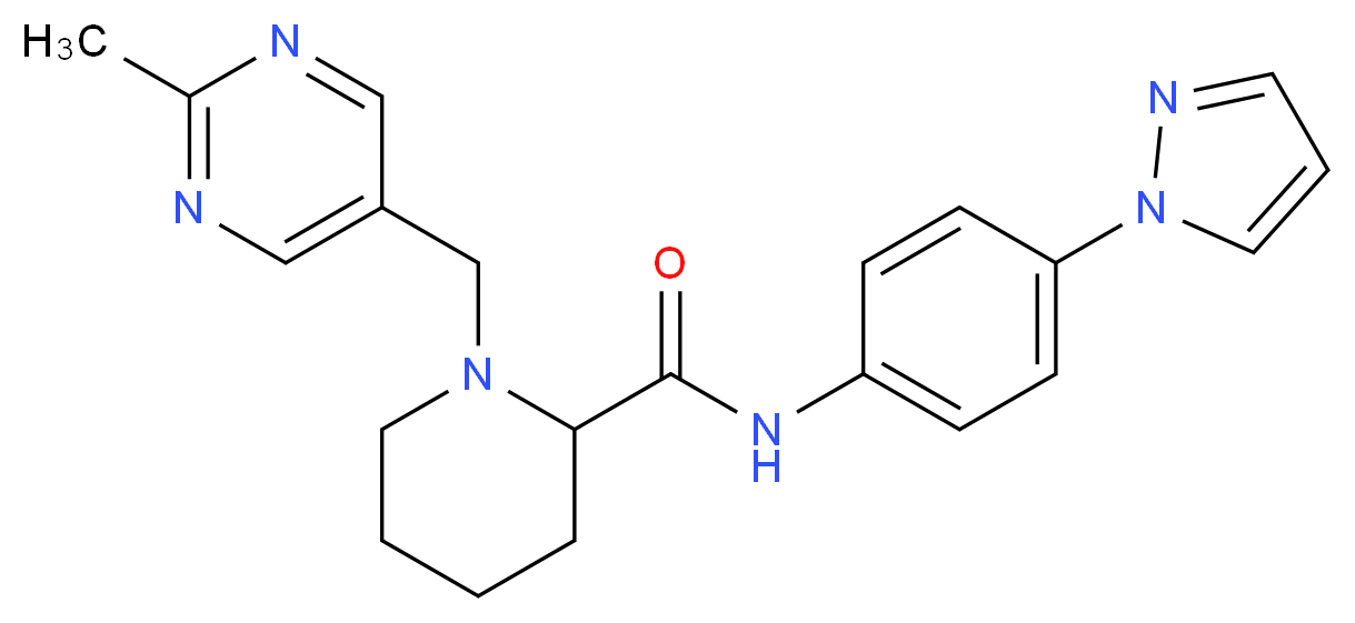 1-[(2-methyl-5-pyrimidinyl)methyl]-N-[4-(1H-pyrazol-1-yl)phenyl]-2-piperidinecarboxamide_分子结构_CAS_)