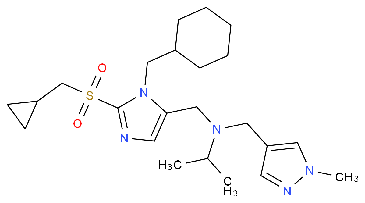 ({1-(cyclohexylmethyl)-2-[(cyclopropylmethyl)sulfonyl]-1H-imidazol-5-yl}methyl)isopropyl[(1-methyl-1H-pyrazol-4-yl)methyl]amine_分子结构_CAS_)