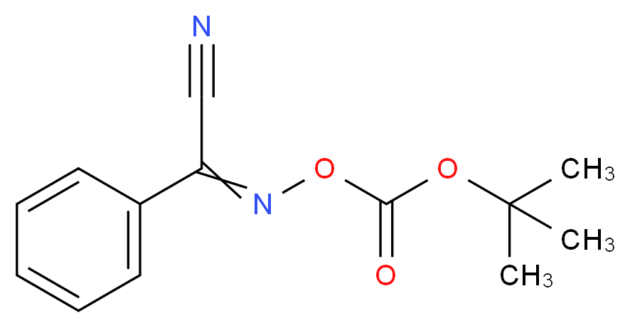 tert-butyl [cyano(phenyl)methylidene]amino carbonate_分子结构_CAS_58632-95-4