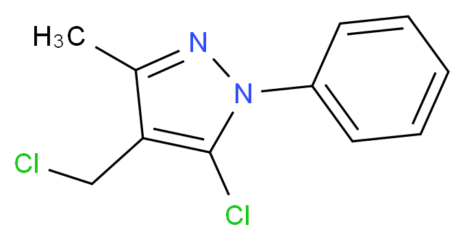 5-chloro-4-(chloromethyl)-3-methyl-1-phenyl-1H-pyrazole_分子结构_CAS_77509-88-7)