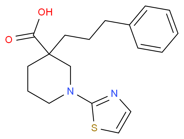 3-(3-phenylpropyl)-1-(1,3-thiazol-2-yl)piperidine-3-carboxylic acid_分子结构_CAS_)
